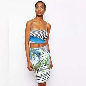 Clover Canyon Corfu Swirl Printed Cropped Top Size L